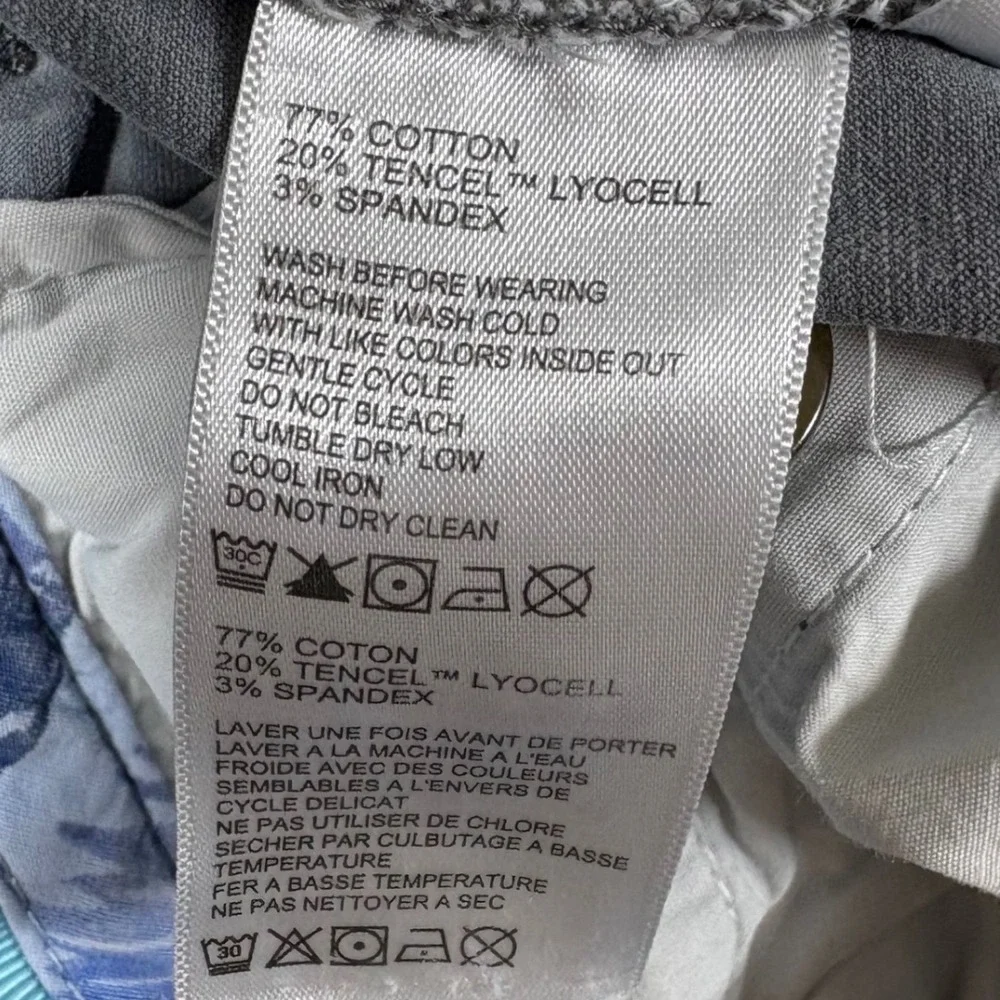 Tommy Bahama Boracay Chino Shorts Mens 32 Gray Cotton Tencel Stretch Coastal